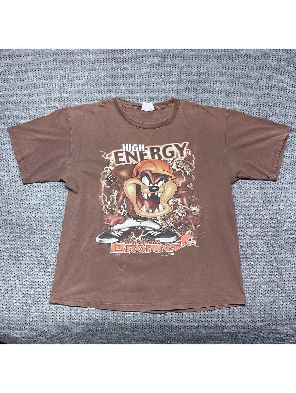 Vintage 2003 CSA Cleveland Browns Tasmanian Devil Lightning T-Shirt XL RARE MENS